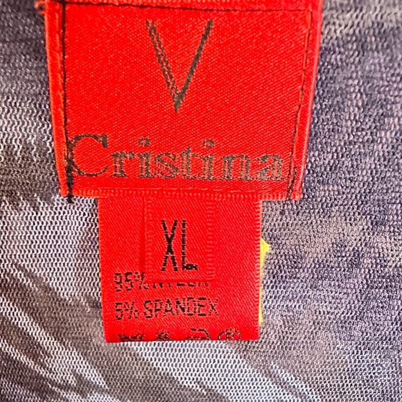 V Cristina Black & Purple Top w/ Dragon Embellishment Size XL NWOT - Picture 3 of 4